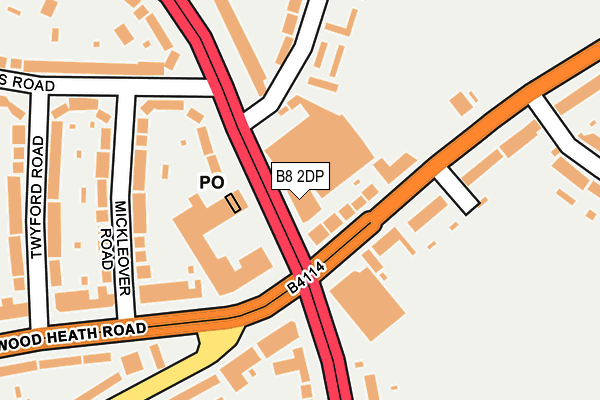 B8 2DP map - OS OpenMap – Local (Ordnance Survey)