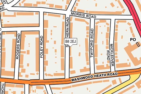 B8 2EJ map - OS OpenMap – Local (Ordnance Survey)