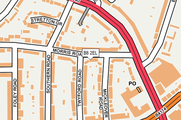 B8 2EL map - OS OpenMap – Local (Ordnance Survey)