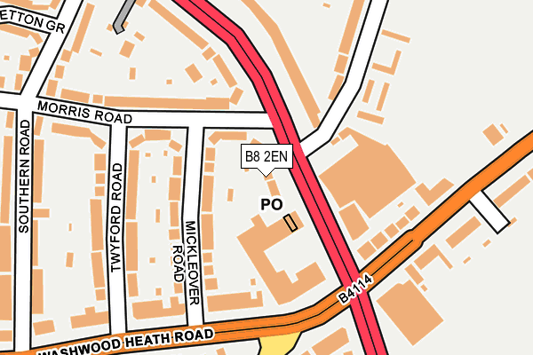 B8 2EN map - OS OpenMap – Local (Ordnance Survey)