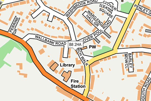 B8 2HA map - OS OpenMap – Local (Ordnance Survey)