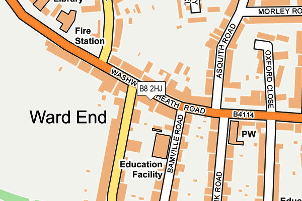 B8 2HJ map - OS OpenMap – Local (Ordnance Survey)