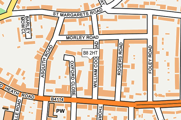 B8 2HT map - OS OpenMap – Local (Ordnance Survey)