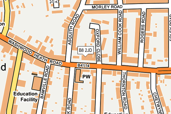 B8 2JD map - OS OpenMap – Local (Ordnance Survey)