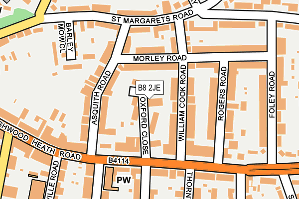 B8 2JE map - OS OpenMap – Local (Ordnance Survey)