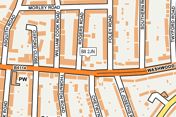 B8 2JN map - OS OpenMap – Local (Ordnance Survey)