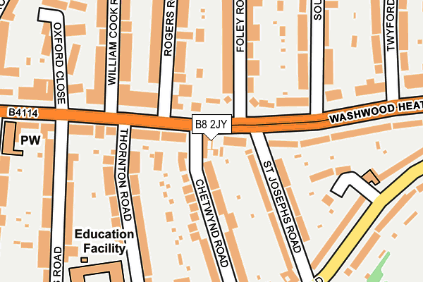 B8 2JY map - OS OpenMap – Local (Ordnance Survey)