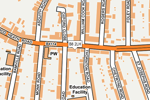 B8 2LH map - OS OpenMap – Local (Ordnance Survey)