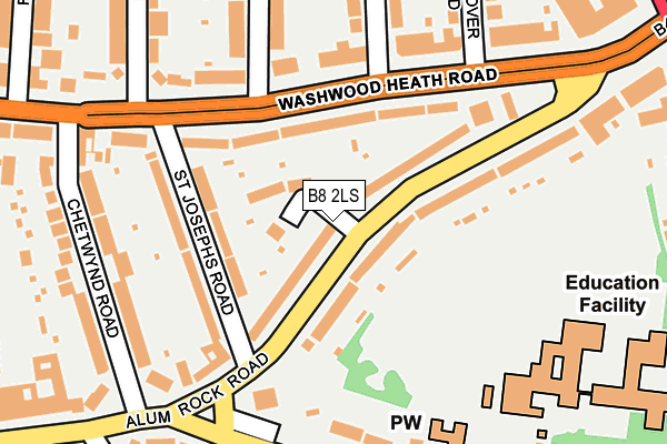 B8 2LS map - OS OpenMap – Local (Ordnance Survey)