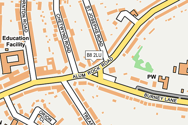 B8 2LU map - OS OpenMap – Local (Ordnance Survey)