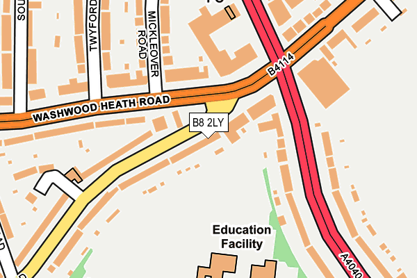 B8 2LY map - OS OpenMap – Local (Ordnance Survey)