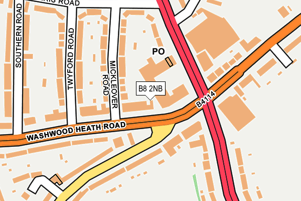 B8 2NB map - OS OpenMap – Local (Ordnance Survey)