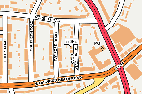 B8 2NE map - OS OpenMap – Local (Ordnance Survey)