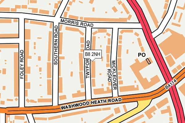 B8 2NH map - OS OpenMap – Local (Ordnance Survey)