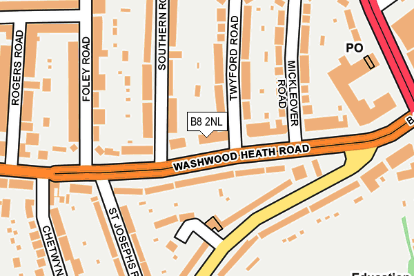 B8 2NL map - OS OpenMap – Local (Ordnance Survey)