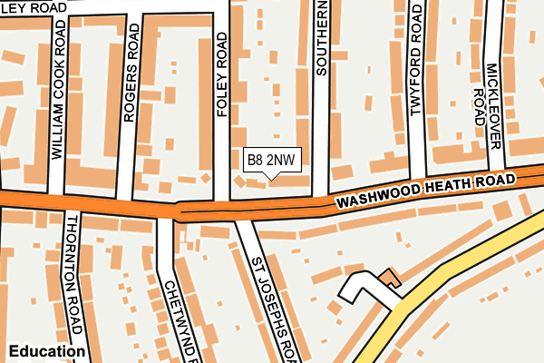 B8 2NW map - OS OpenMap – Local (Ordnance Survey)