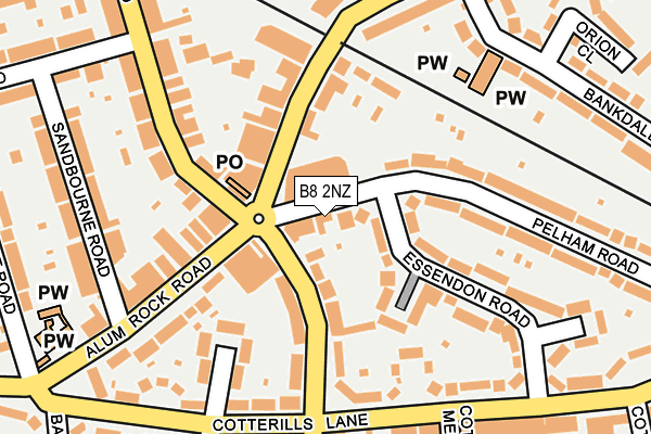 B8 2NZ map - OS OpenMap – Local (Ordnance Survey)
