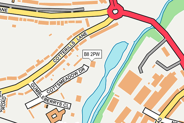 B8 2PW map - OS OpenMap – Local (Ordnance Survey)