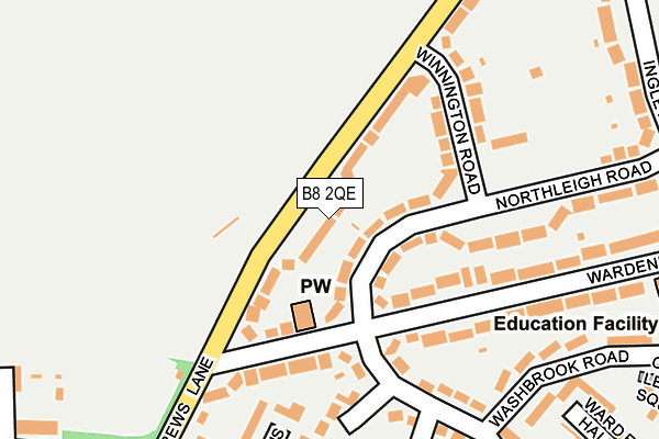 B8 2QE map - OS OpenMap – Local (Ordnance Survey)