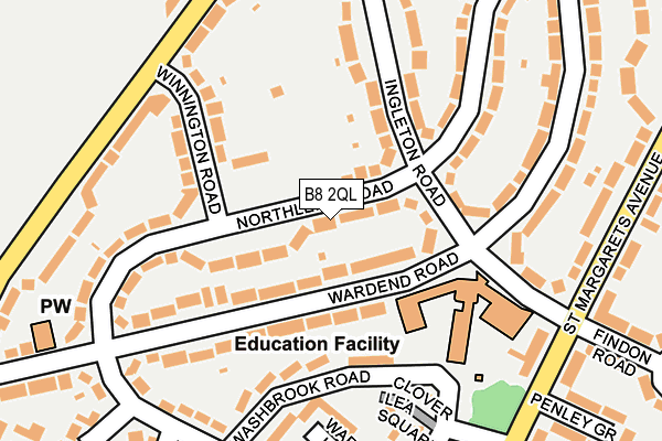 B8 2QL map - OS OpenMap – Local (Ordnance Survey)