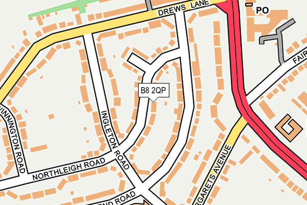 B8 2QP map - OS OpenMap – Local (Ordnance Survey)