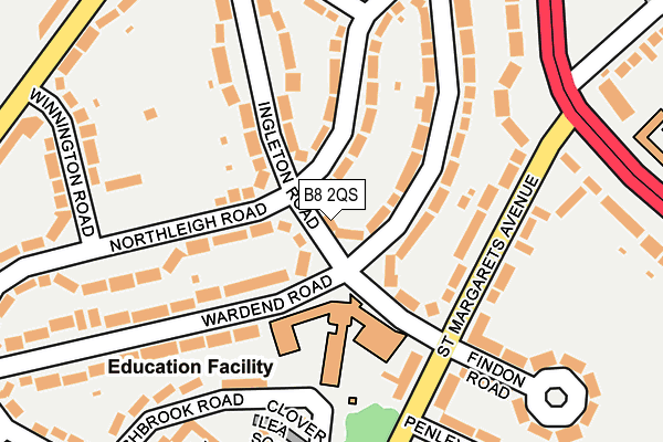 B8 2QS map - OS OpenMap – Local (Ordnance Survey)