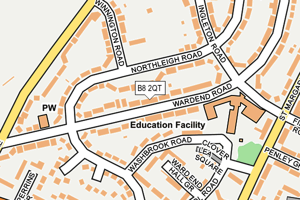 B8 2QT map - OS OpenMap – Local (Ordnance Survey)