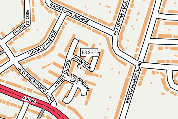 B8 2RF map - OS OpenMap – Local (Ordnance Survey)