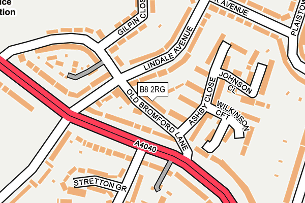 B8 2RG map - OS OpenMap – Local (Ordnance Survey)