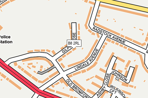 B8 2RL map - OS OpenMap – Local (Ordnance Survey)