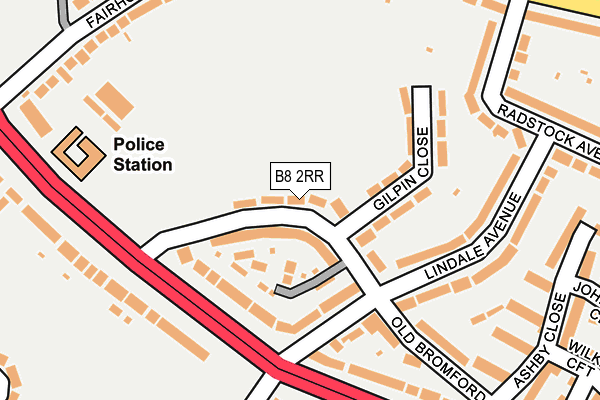 B8 2RR map - OS OpenMap – Local (Ordnance Survey)