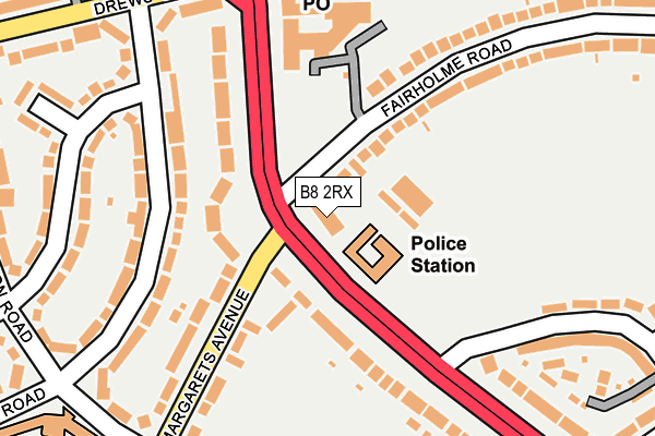 B8 2RX map - OS OpenMap – Local (Ordnance Survey)