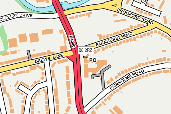 B8 2RZ map - OS OpenMap – Local (Ordnance Survey)