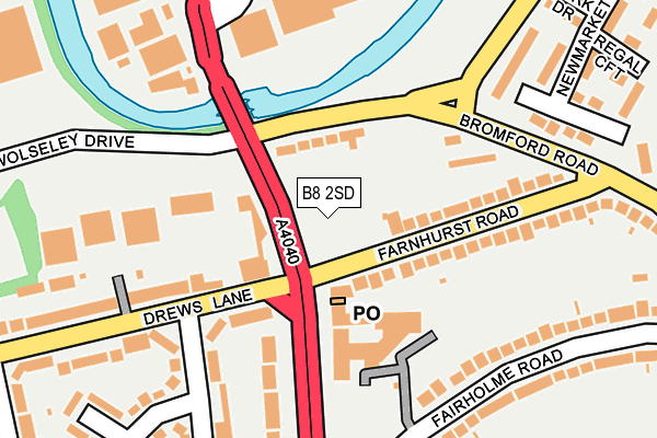 B8 2SD map - OS OpenMap – Local (Ordnance Survey)
