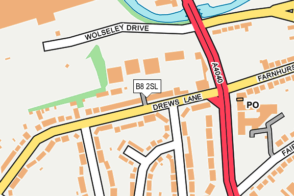 B8 2SL map - OS OpenMap – Local (Ordnance Survey)