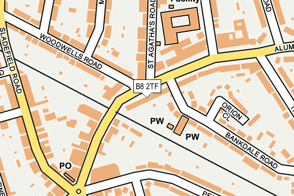 B8 2TF map - OS OpenMap – Local (Ordnance Survey)