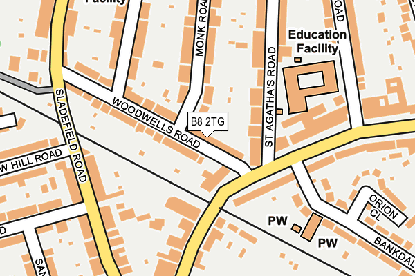 B8 2TG map - OS OpenMap – Local (Ordnance Survey)