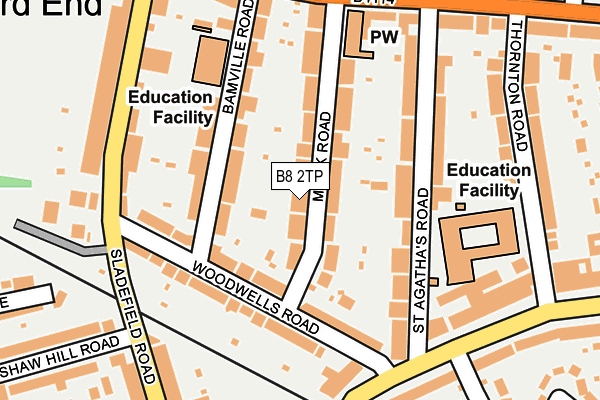 B8 2TP map - OS OpenMap – Local (Ordnance Survey)