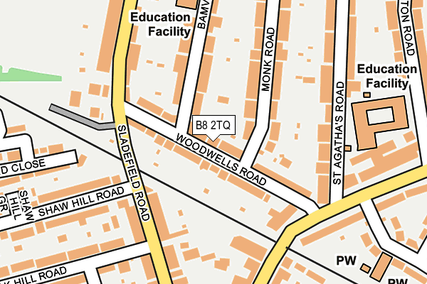 B8 2TQ map - OS OpenMap – Local (Ordnance Survey)