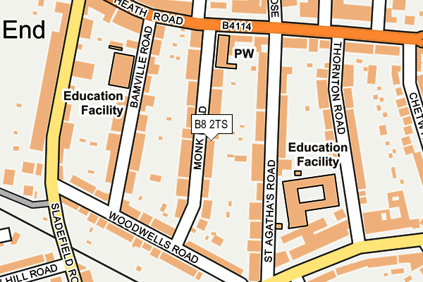 B8 2TS map - OS OpenMap – Local (Ordnance Survey)