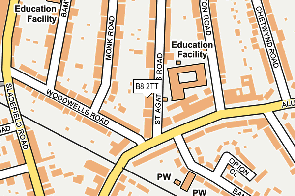 B8 2TT map - OS OpenMap – Local (Ordnance Survey)