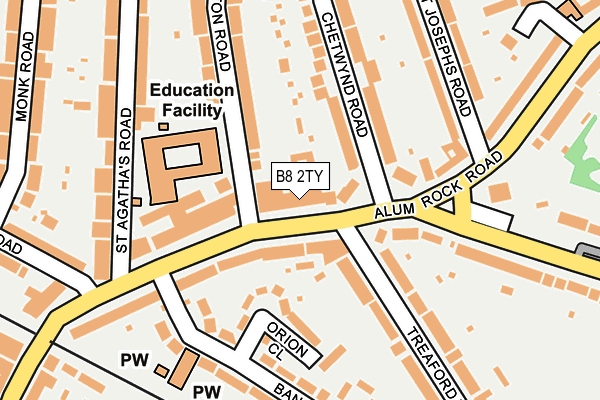 B8 2TY map - OS OpenMap – Local (Ordnance Survey)