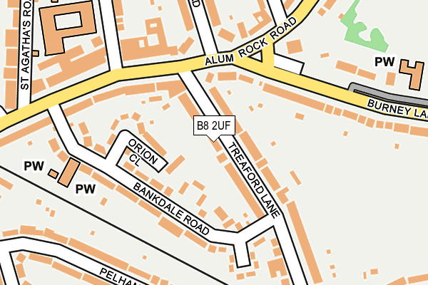 B8 2UF map - OS OpenMap – Local (Ordnance Survey)