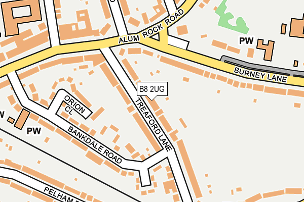 B8 2UG map - OS OpenMap – Local (Ordnance Survey)