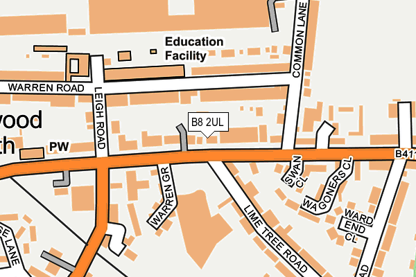 B8 2UL map - OS OpenMap – Local (Ordnance Survey)