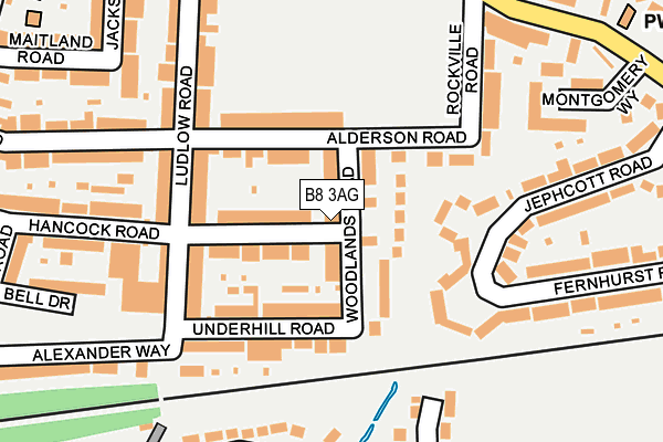 B8 3AG map - OS OpenMap – Local (Ordnance Survey)