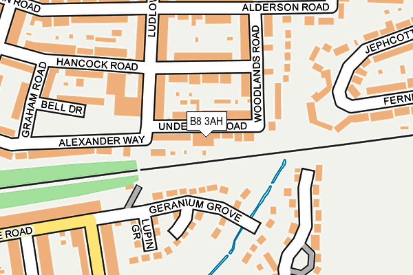 B8 3AH map - OS OpenMap – Local (Ordnance Survey)