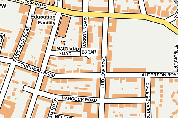 B8 3AR map - OS OpenMap – Local (Ordnance Survey)