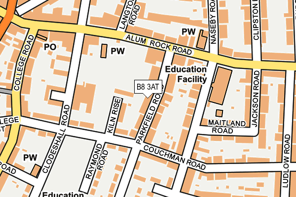 B8 3AT map - OS OpenMap – Local (Ordnance Survey)