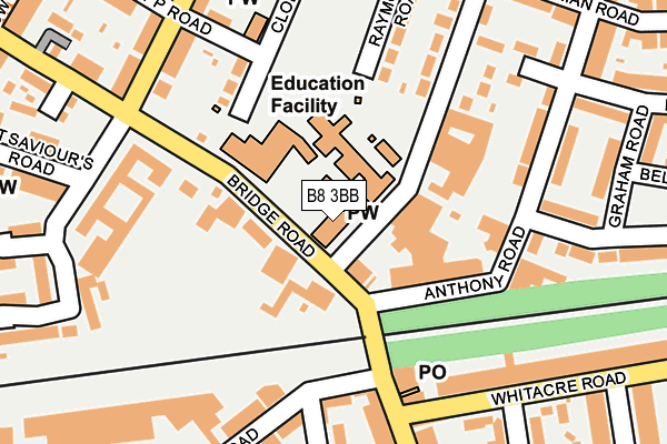 B8 3BB map - OS OpenMap – Local (Ordnance Survey)